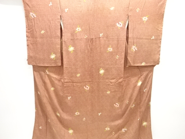 JAPANESE KIMONO / ANTIQUE KIMONO / SILK / MON KINSHA / FLOWER